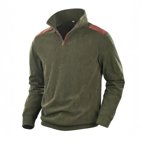Washed Crew Patchwork Sweatshirt