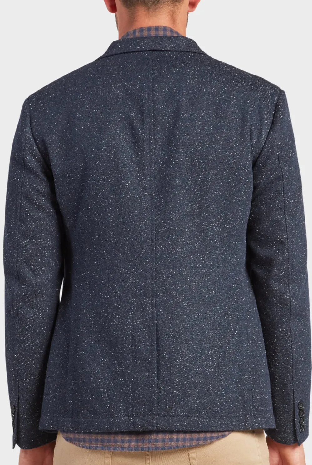 Textured Wool Blend Unstructured Blazer Jacket