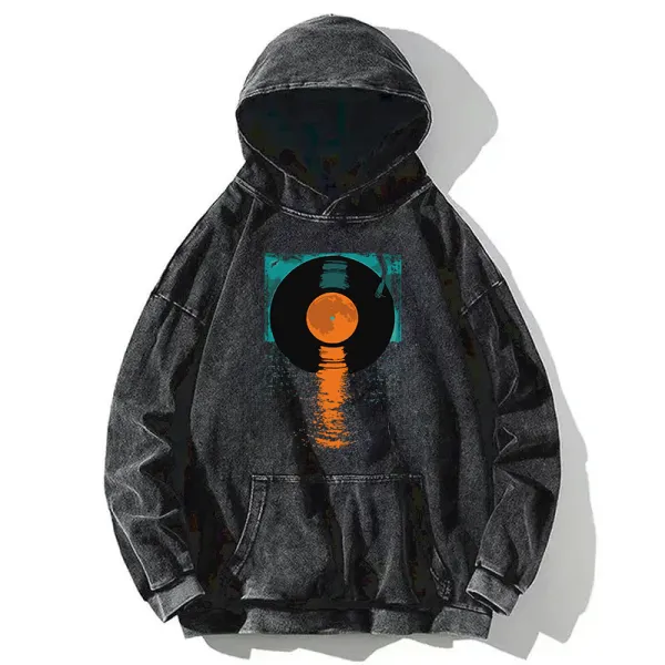 Retro Print Relaxed Hoodie