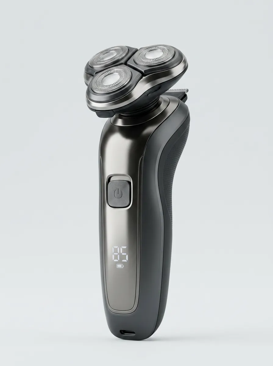 Rotary Triple-Head LED Display Electric Shaver for Personal Shaving