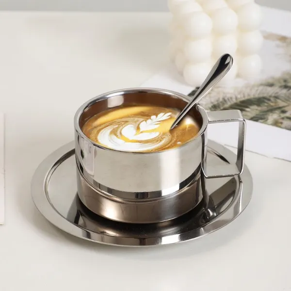 Modern Metal Coffee Cup Set
