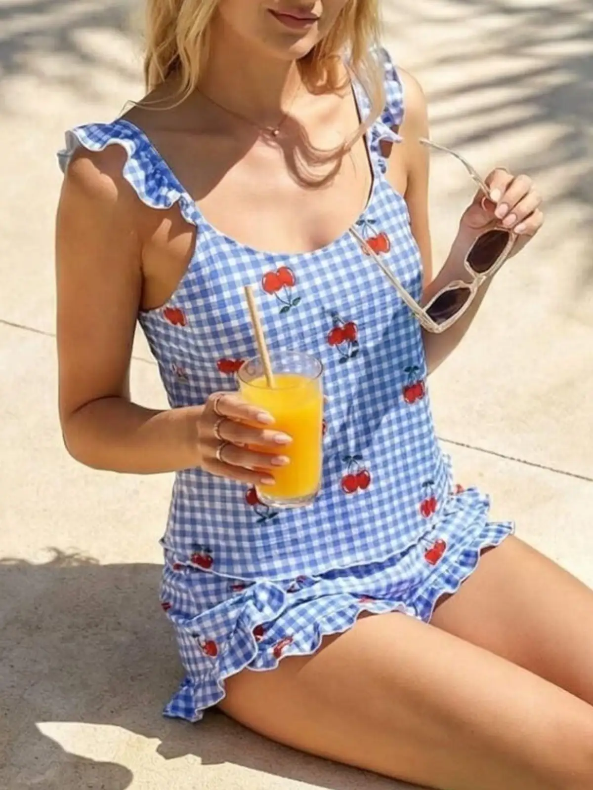 Everyday Refined Ruffled Top and Shorts Matching Set