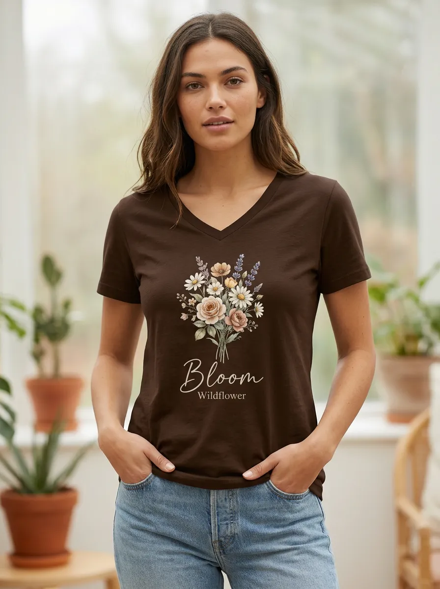 Nature Lover Wildflower T-Shirt Modern