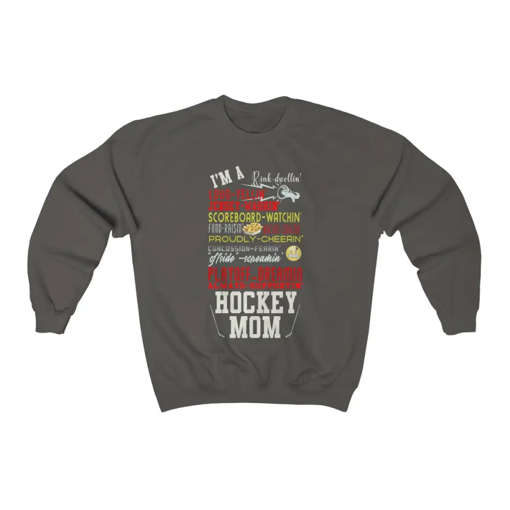 Mom Support Hockey Graphic Crewneck Sweatshirt
