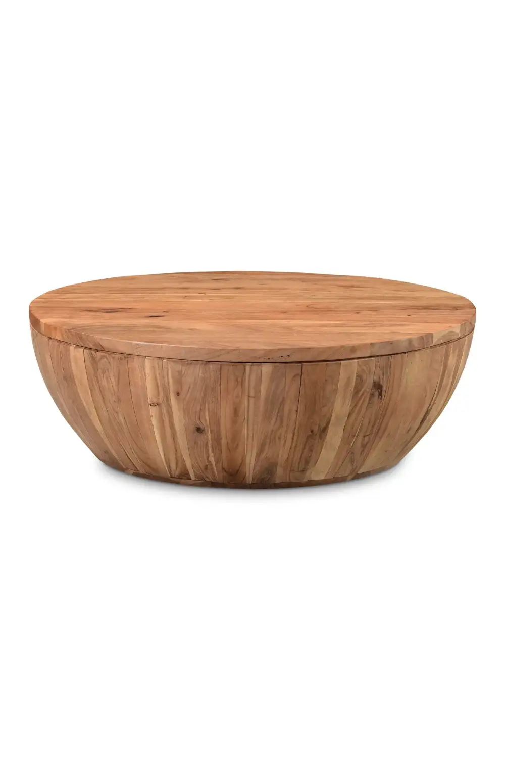 Round Acacia Storage Coffee Table