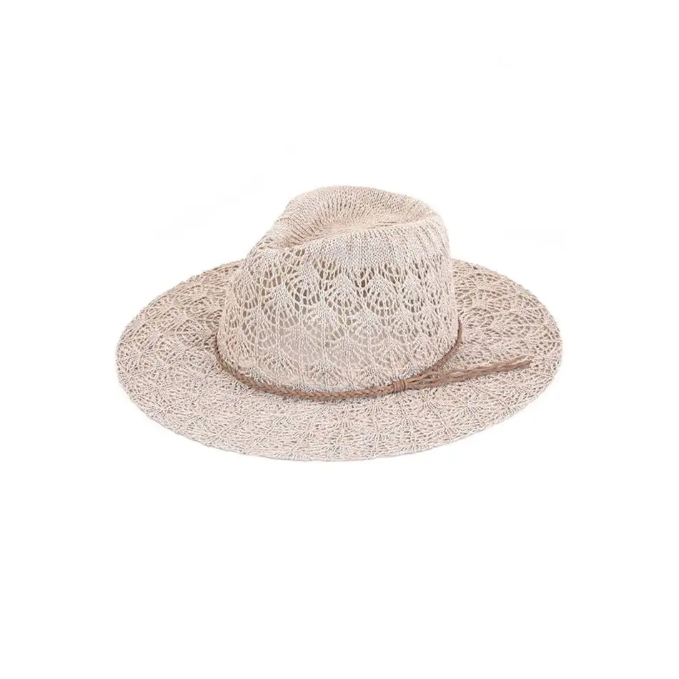 Horseshoe Lace Knitting Wide Brim Hat