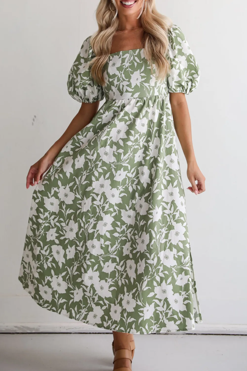 Sage Floral Maxi Dress