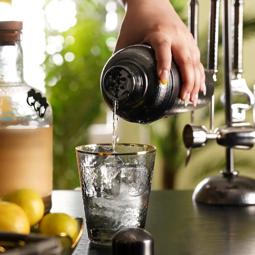 Hammered Metal Cocktail Shaker