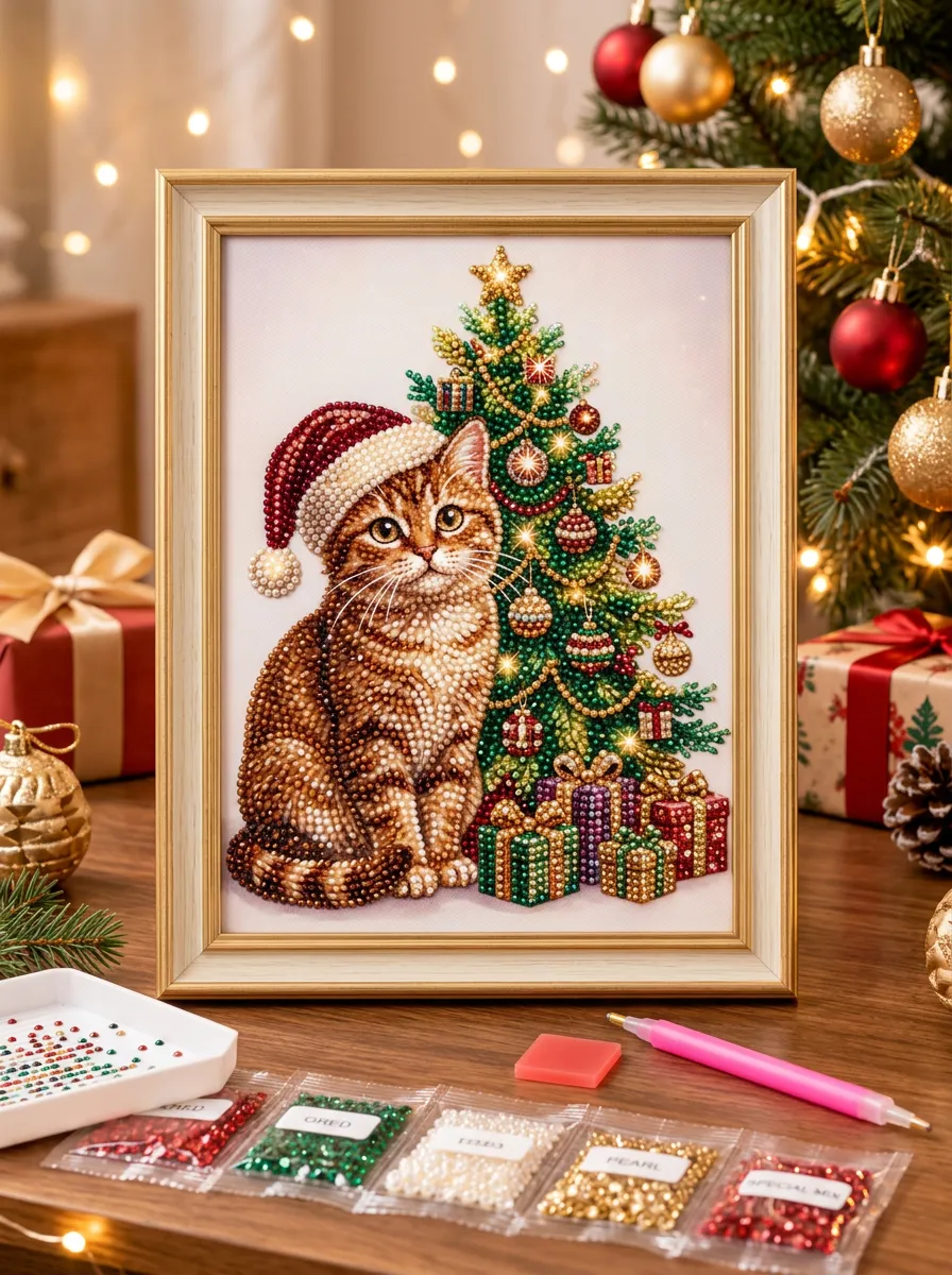 Santa Hat Tree Christmas DIY Diamond Painting Kit