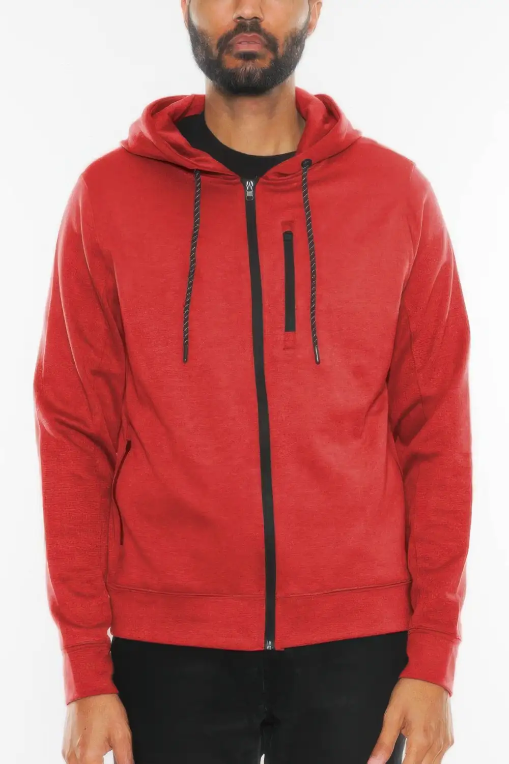 Heathered Full Zip Casual Jacket