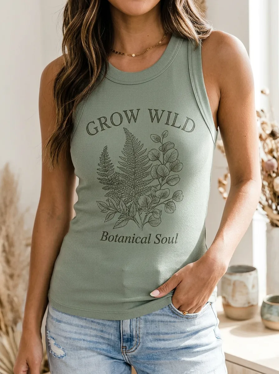 Grow Botanical Nature Leaf Tank Top