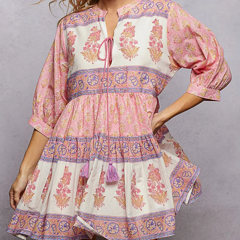 Classic Floral Tiered Dress