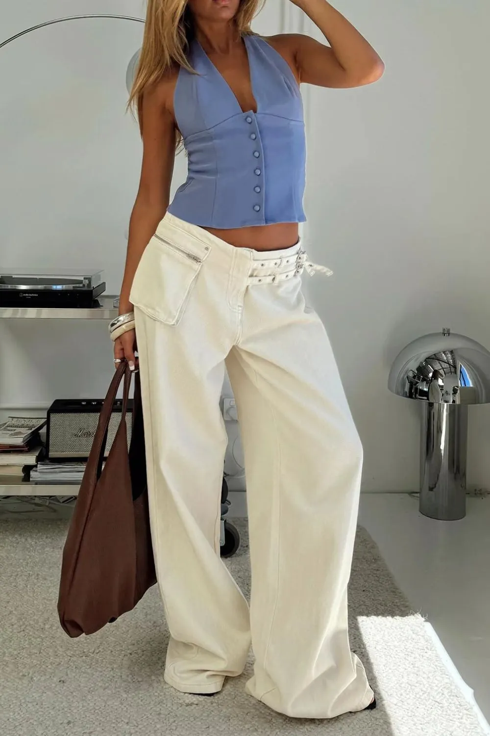 Wide Leg Jeans With Pocket