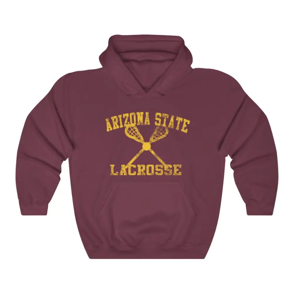 Relaxed Vintage Lacrosse Graphic Pullover Hoodie