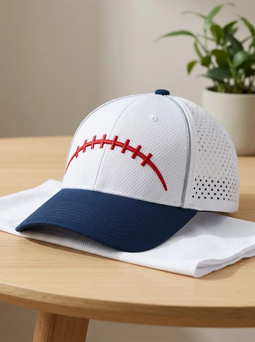 Unisex American Football Fan Red Laces Printed Cap