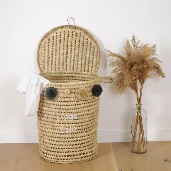 Personalized Round Palm Laundry Basket