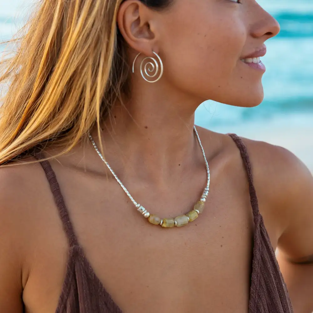 Larimar Bead Necklace