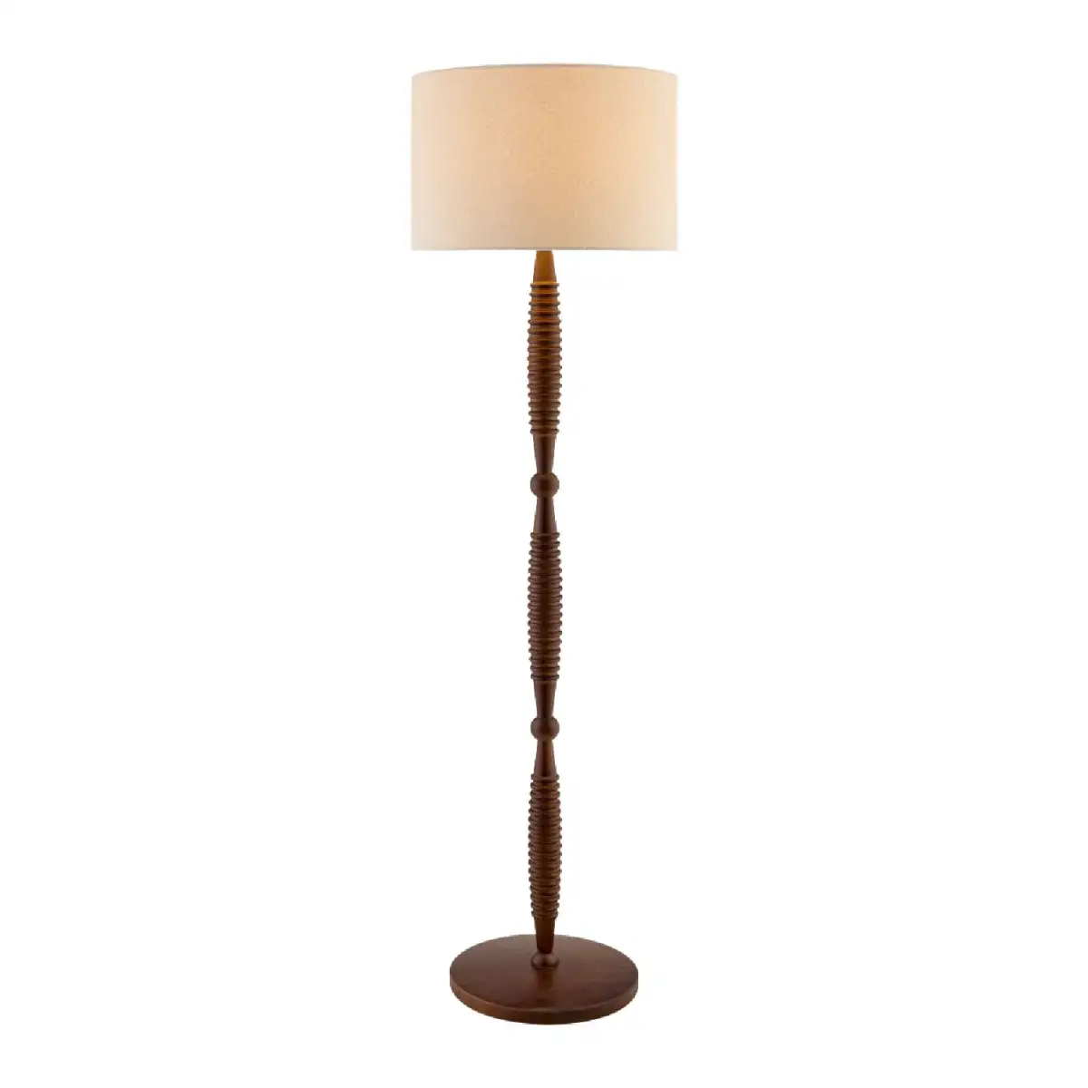 Sculptural Linen-Shade Floor Lamp