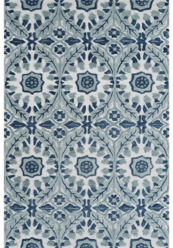 Artisan Detail Hand Tufted Floral Medallion Wool Area Rug