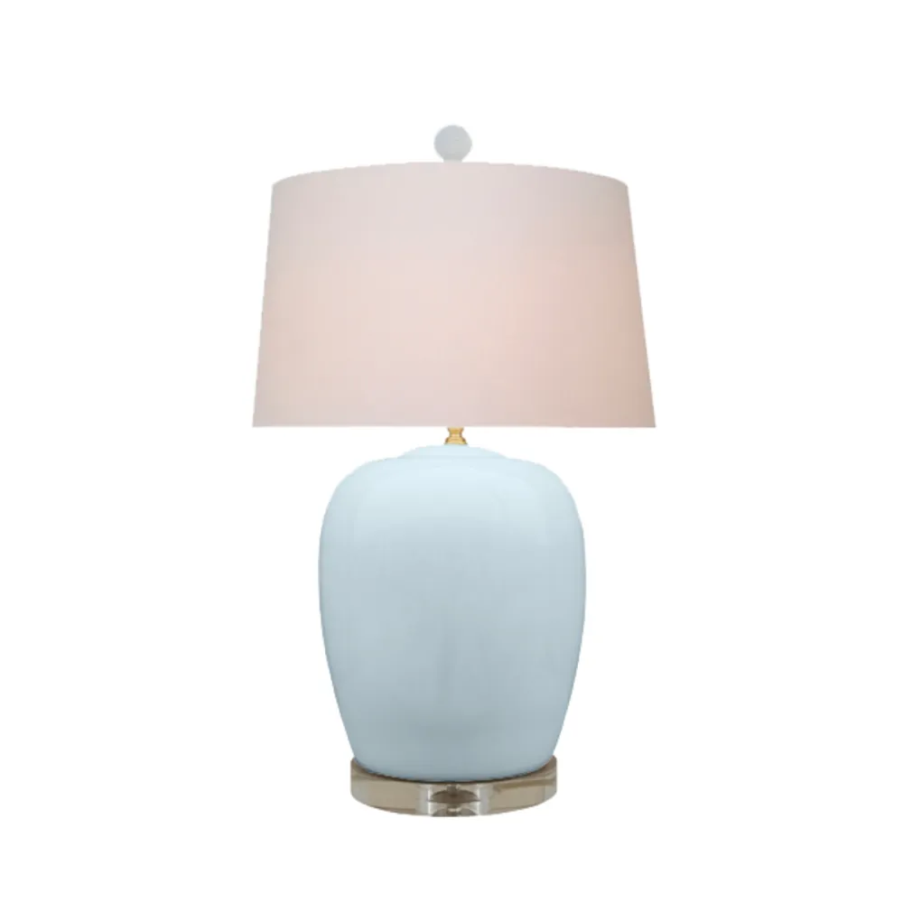 Rounded Porcelain Vase-Form Table Lamp