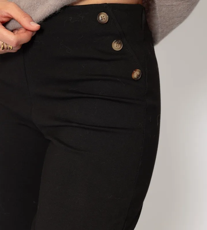 Black Button Everyday Pants