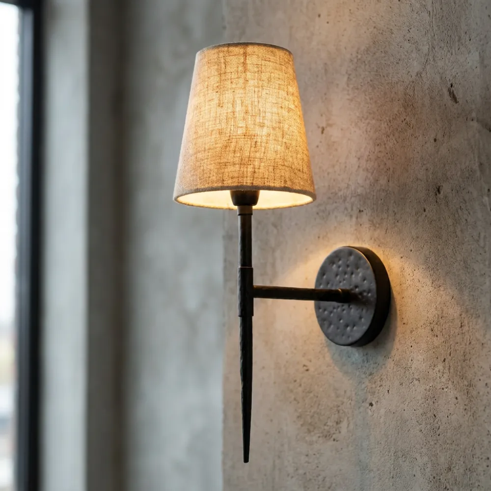Refined Metal Adjustable Linen Decorative Wall Light