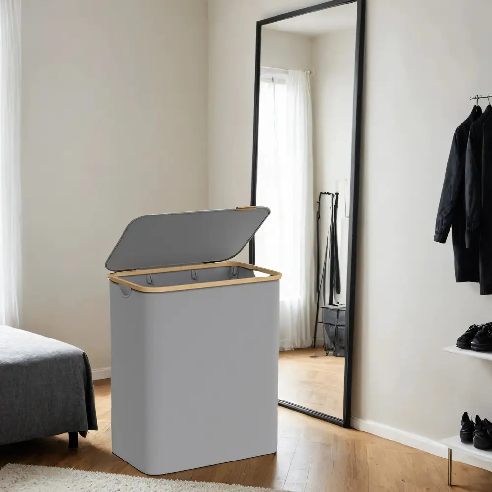 Everyday Lidded Divided Laundry Storage Hamper