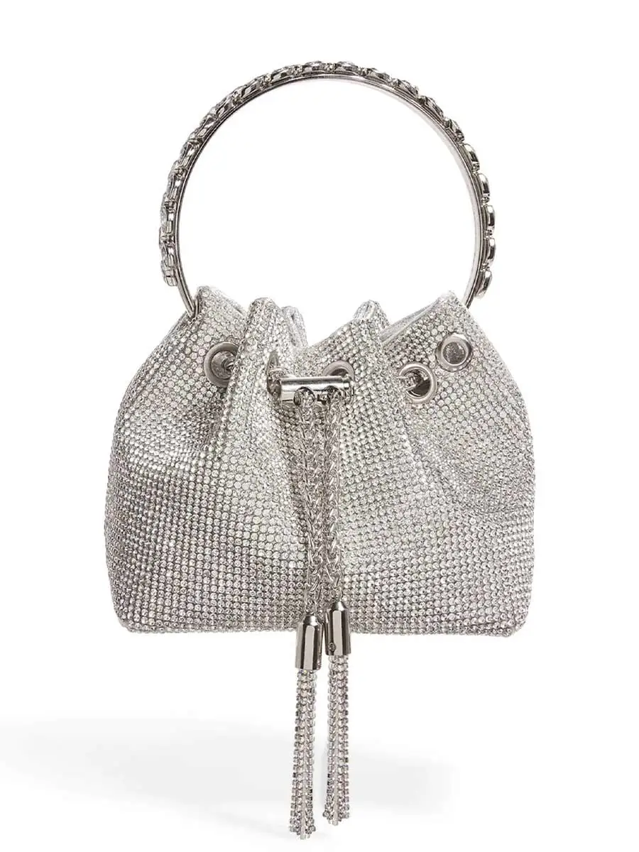 Greta Crystal Embellished Bucket Bag