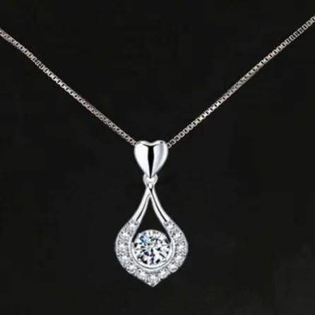 Women's Teardrop Pendant Necklace To My Wife Message Card