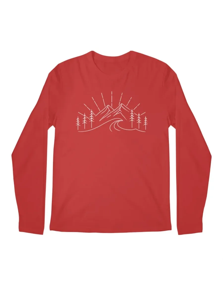 Minimalist Mountain Forest Long Sleeve T-Shirt