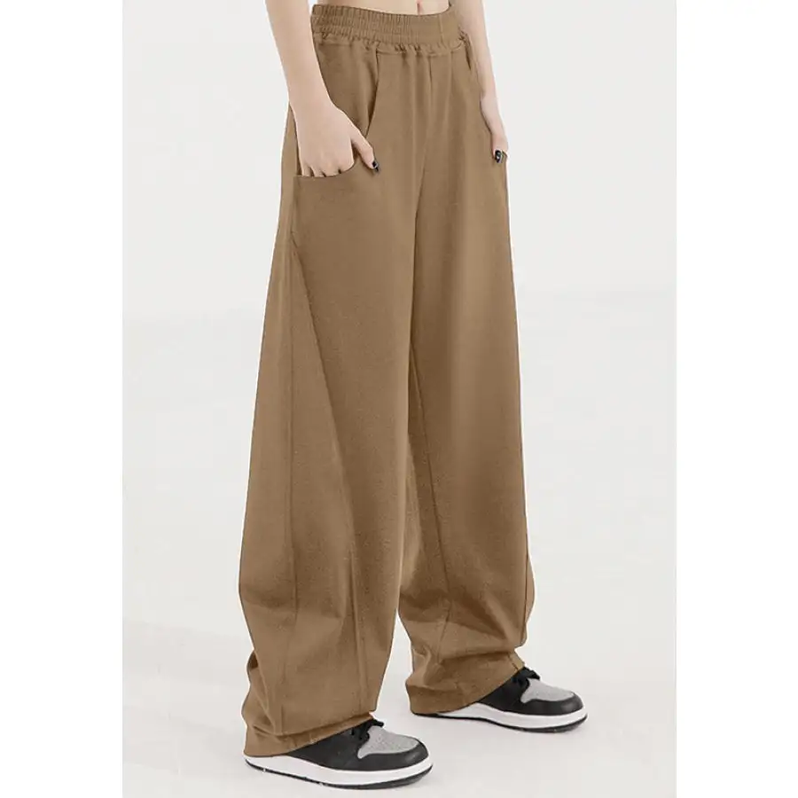 Elastic Waist Sweatpants with Pockets Apparel