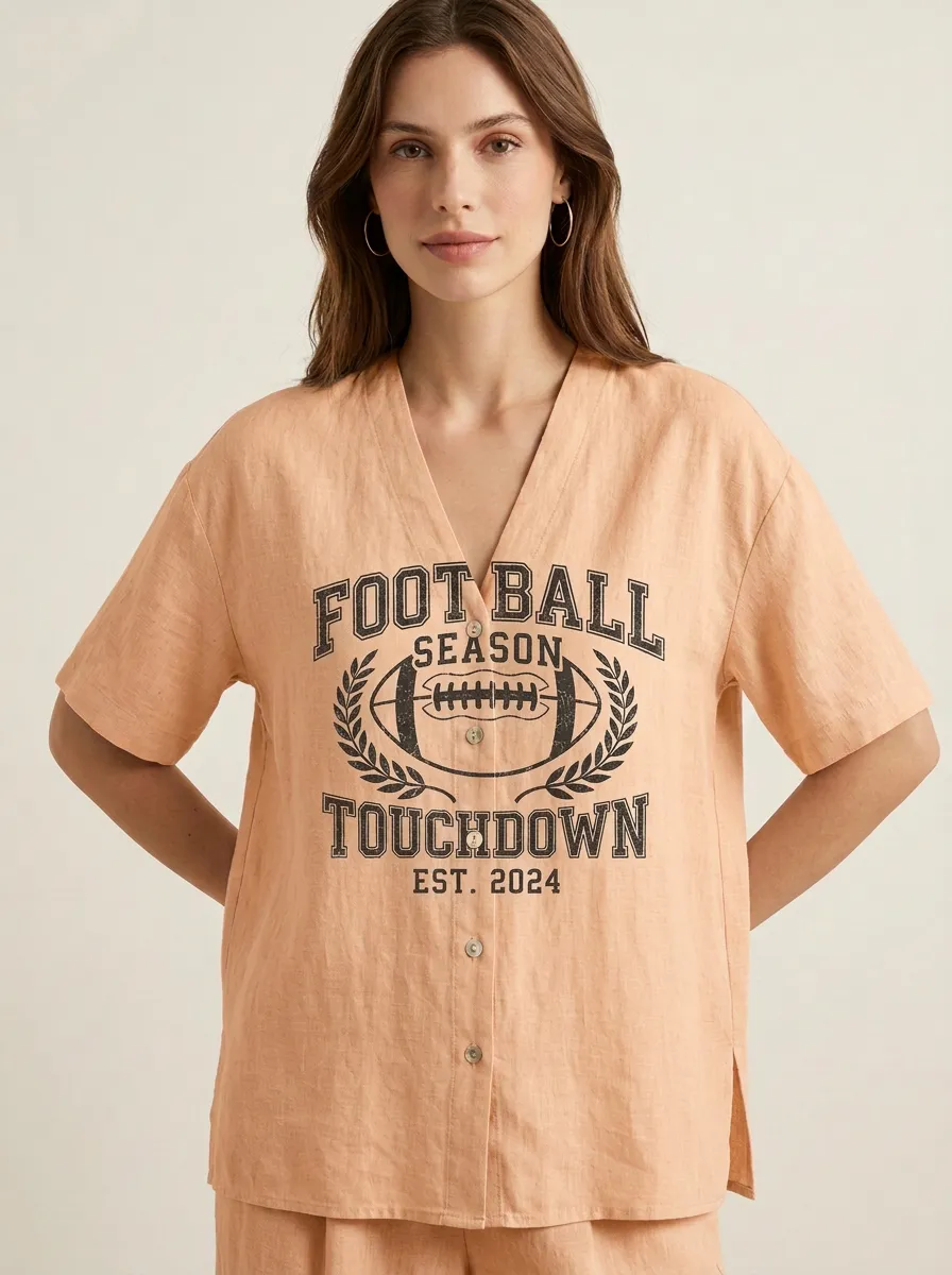 Football Graphic Casual T-Shirt