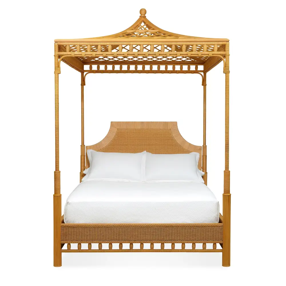 Rattan Canopy Bed Frame