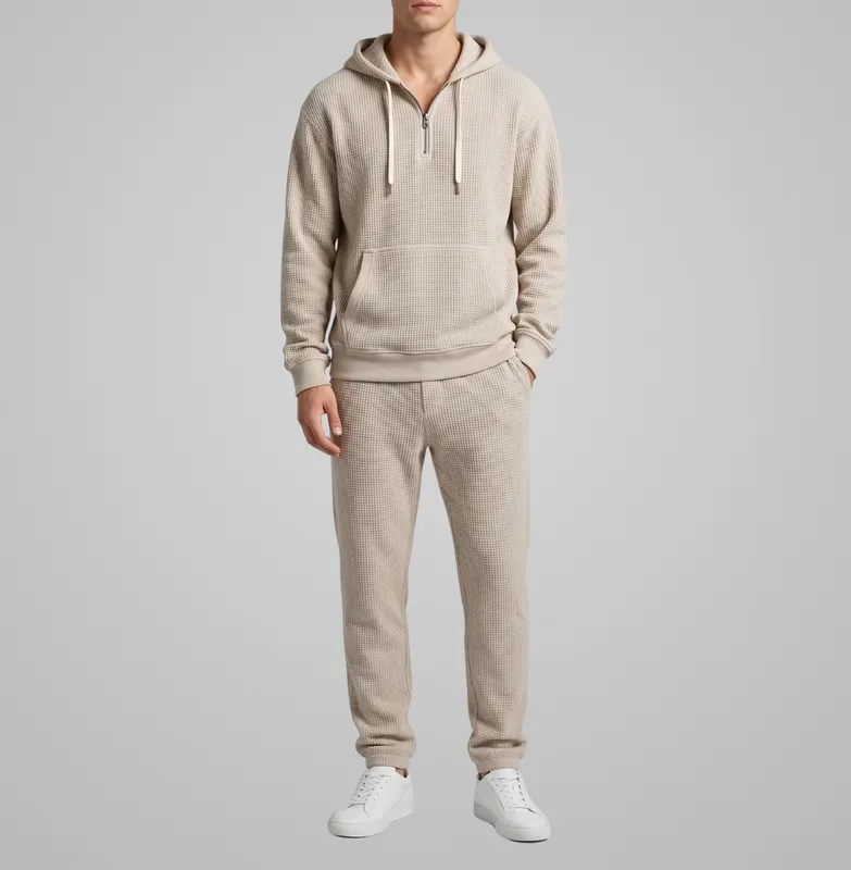 Waffle Knit Textured Tracksuit Set