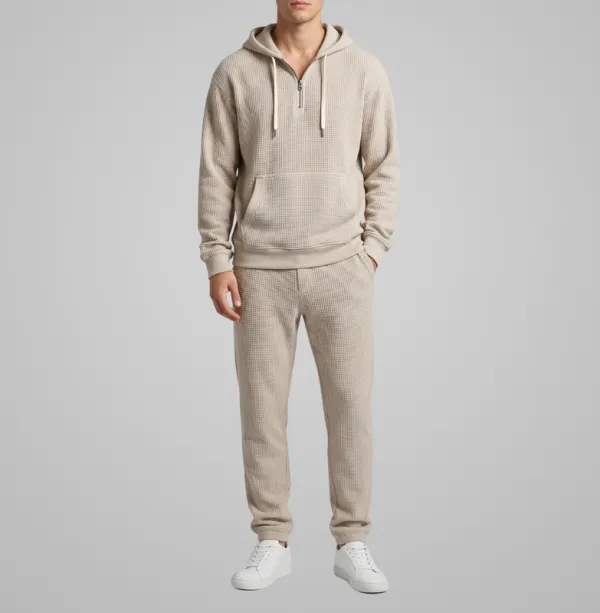 Waffle Knit Textured Tracksuit Set