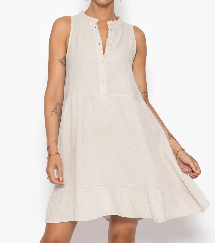 Beige Ruffle Dress
