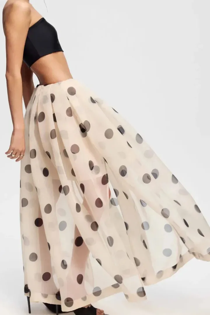 Polka-Dot Maxi Skirt