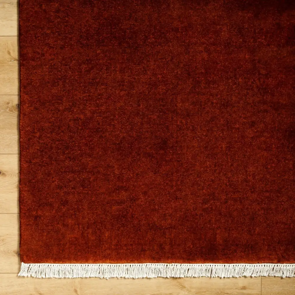 Hand-Loomed Wool Fringe Square Carpet