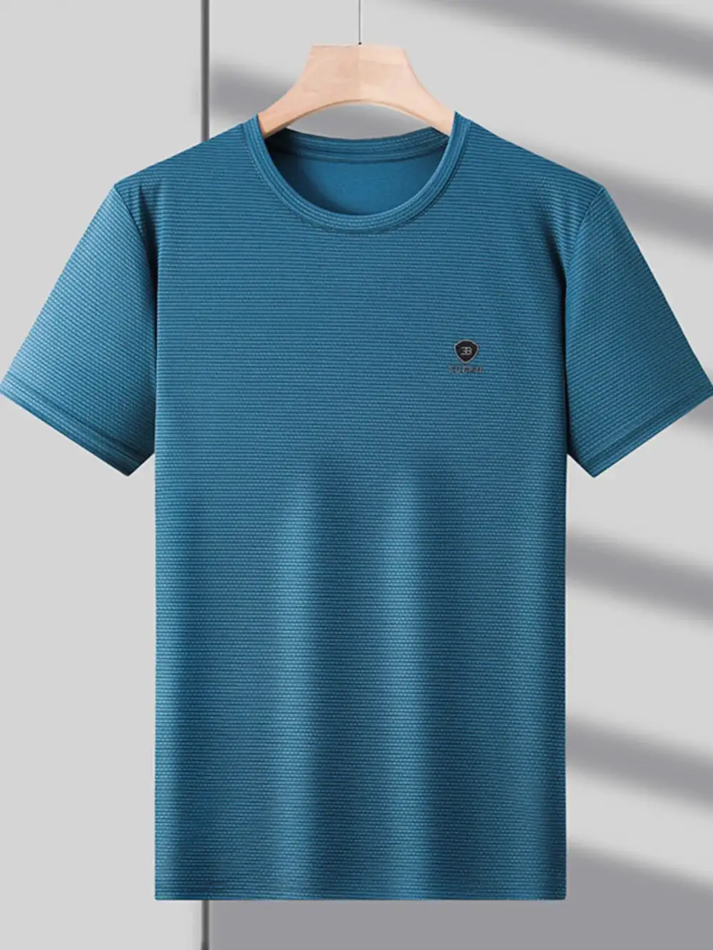 Relaxed Textured Short Sleeve Crew Neck Tee
