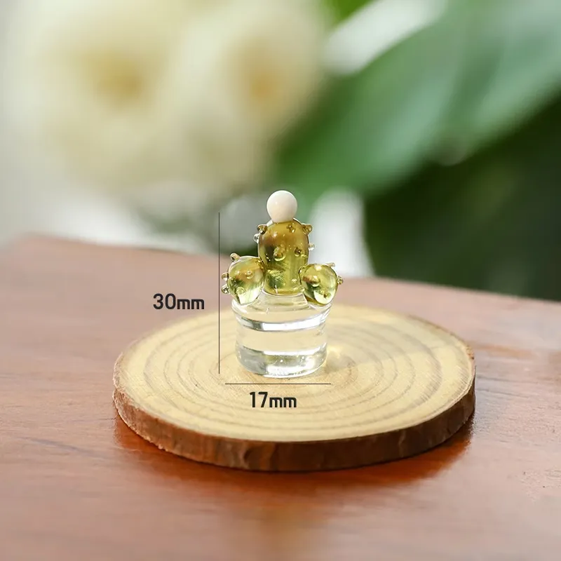 Mini Cactus Glass Decor