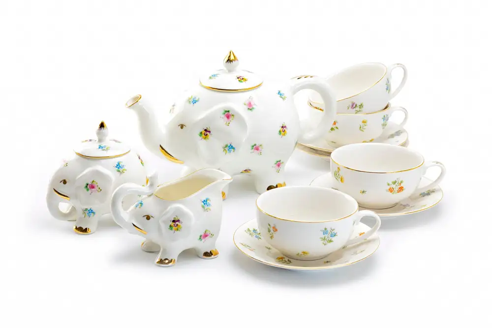 Floral Elephant Porcelain Tea Set