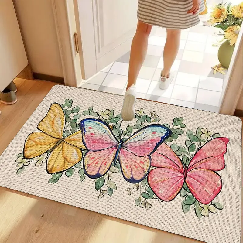 Butterfly Floral Entry Mat
