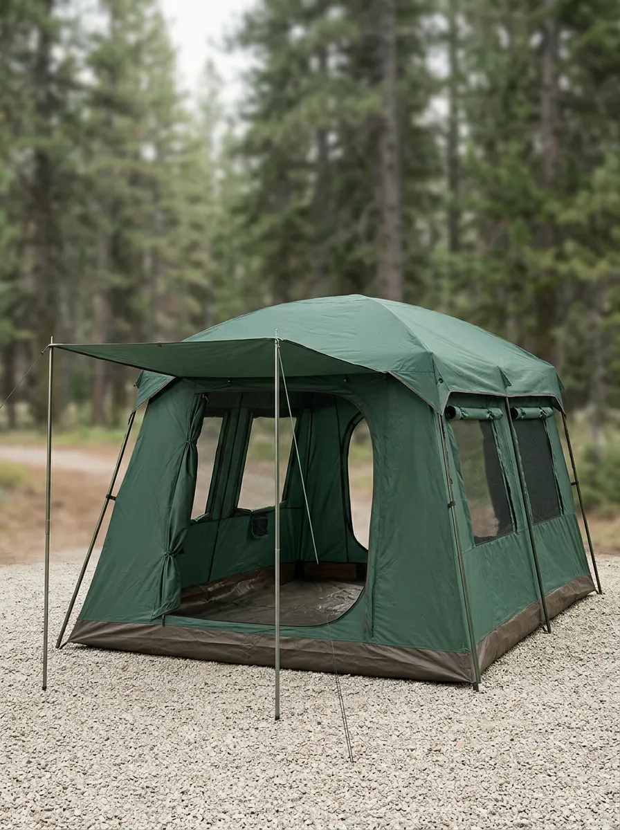 Camping Forest Green Cabin Tent