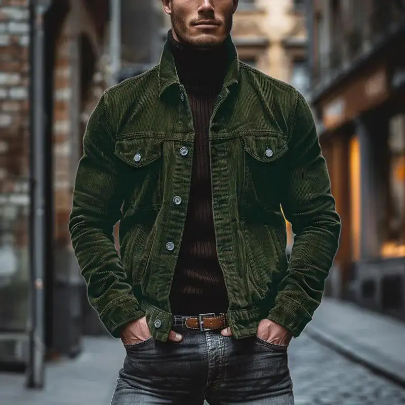 Buttoned Chore Corduroy Jacket