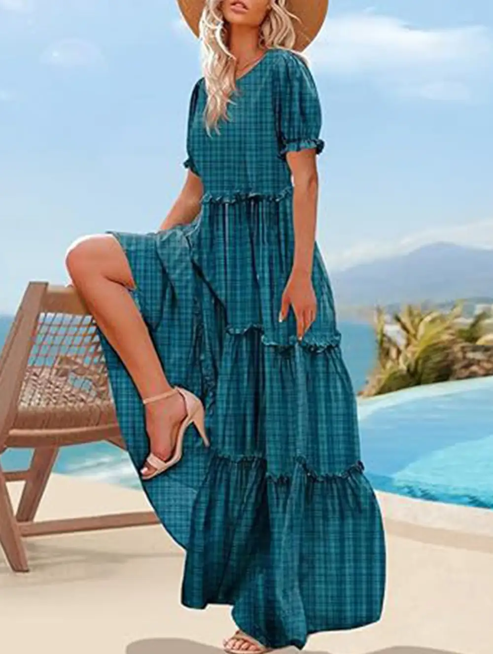Puff Sleeve Print Mini Dress
