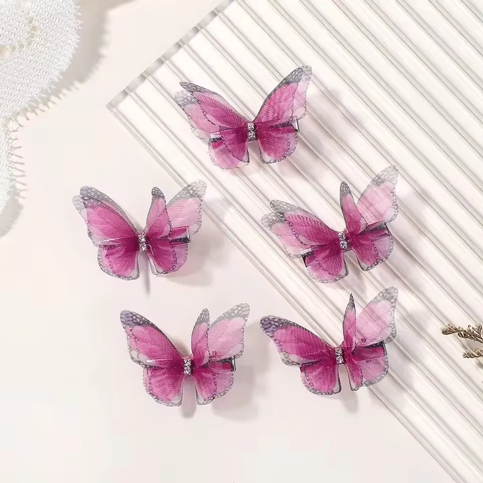 Creative Realistic Butterfly Colorful Hairpin