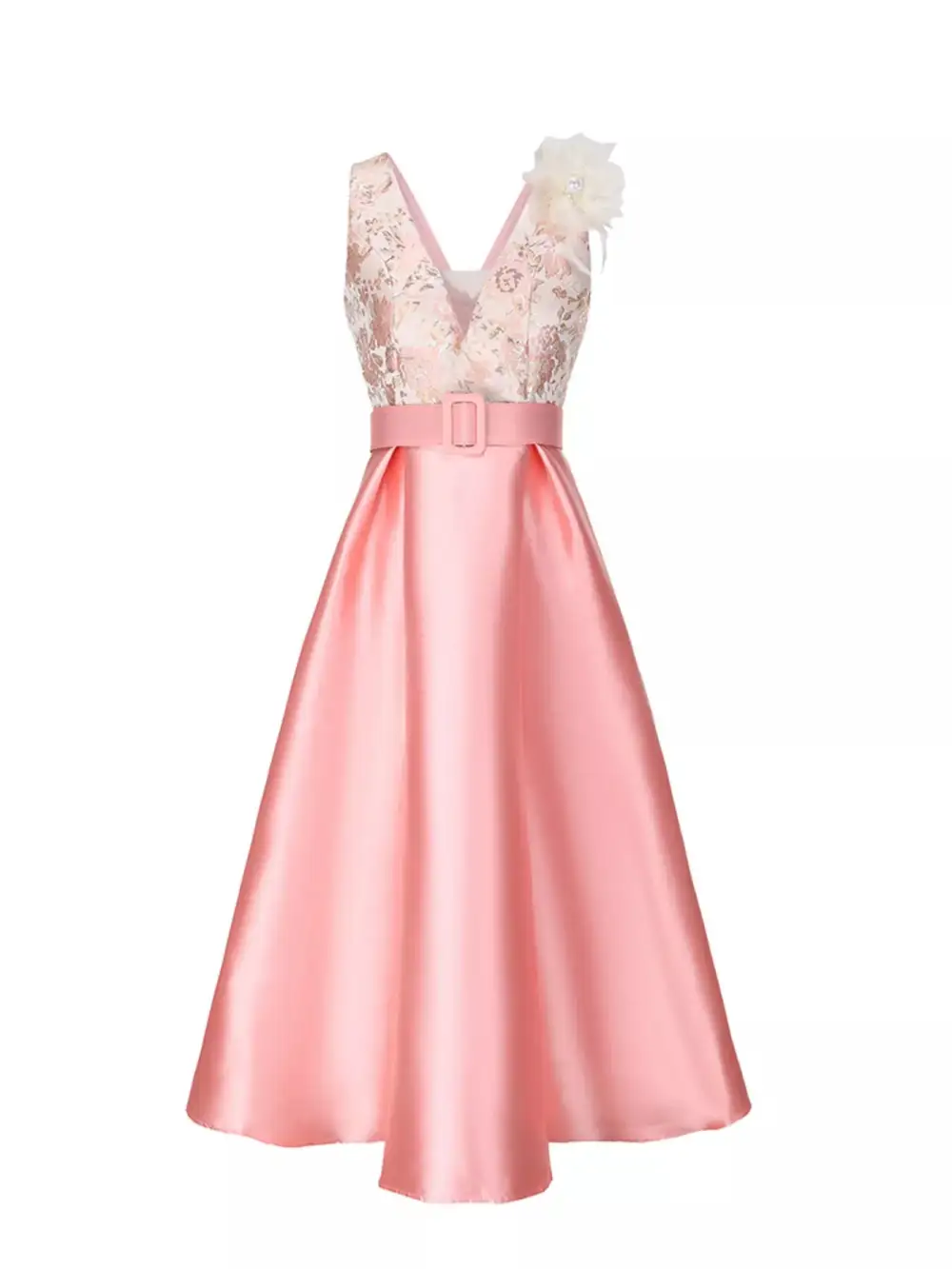 Sleeveless Belted Midi Dress