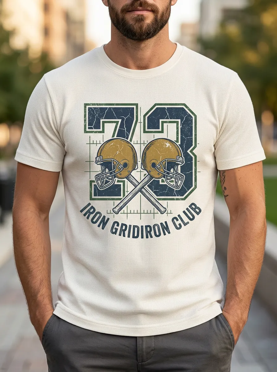 Men's Classic Gridiron Iron Helmet T-Shirt