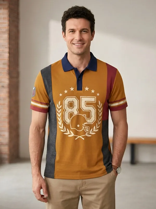 Men's Football Helmet Laurel Polo Shirt