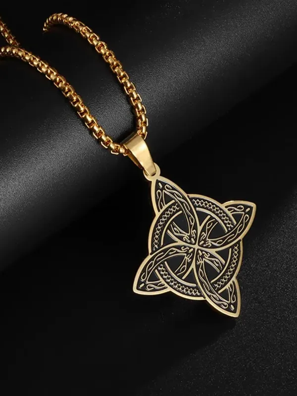 Men'S New Retro Viking Irish Celtic Knot Trendy Pendant Stainless Steel Slavic Talisman Necklace